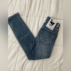 NWT Sandrine rose acid wash open knee distressed jeans cotton with stretch